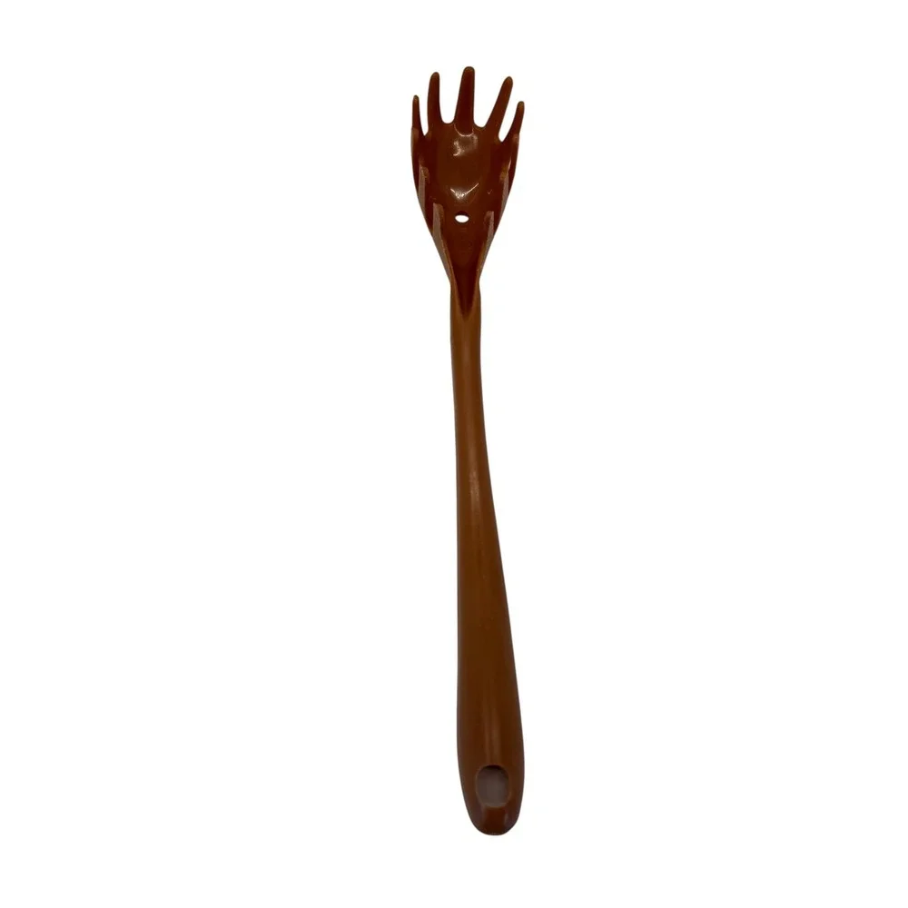 VTG Pasta Server Spaghetti Claw Spoon Utensil Brown Retro Kitchen Made‎ in USA